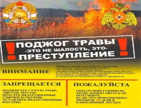 Поджог травы - не шалость. Это - преступление!